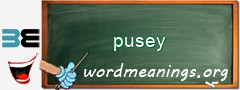 WordMeaning blackboard for pusey